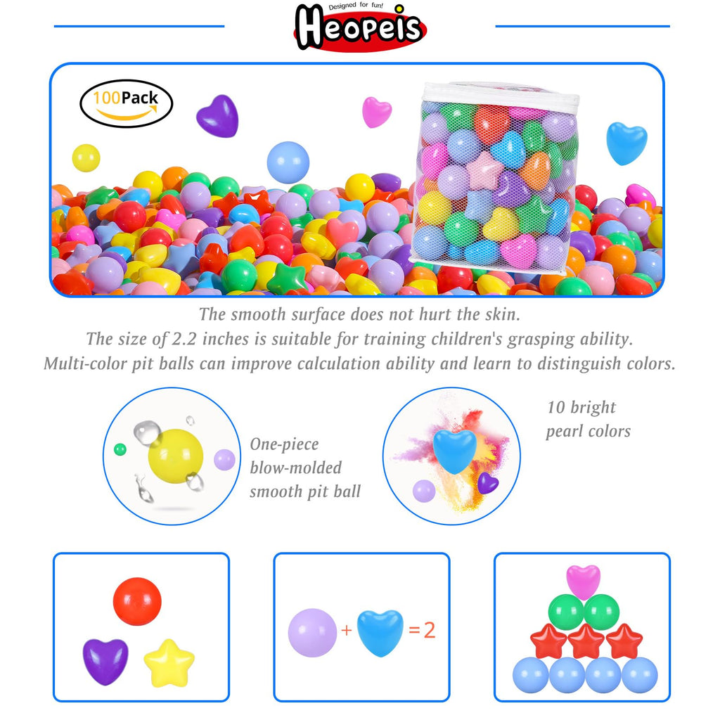 Pack of 100 200 500 BPA Free Non-Toxic Crush Proof Play Balls U603588