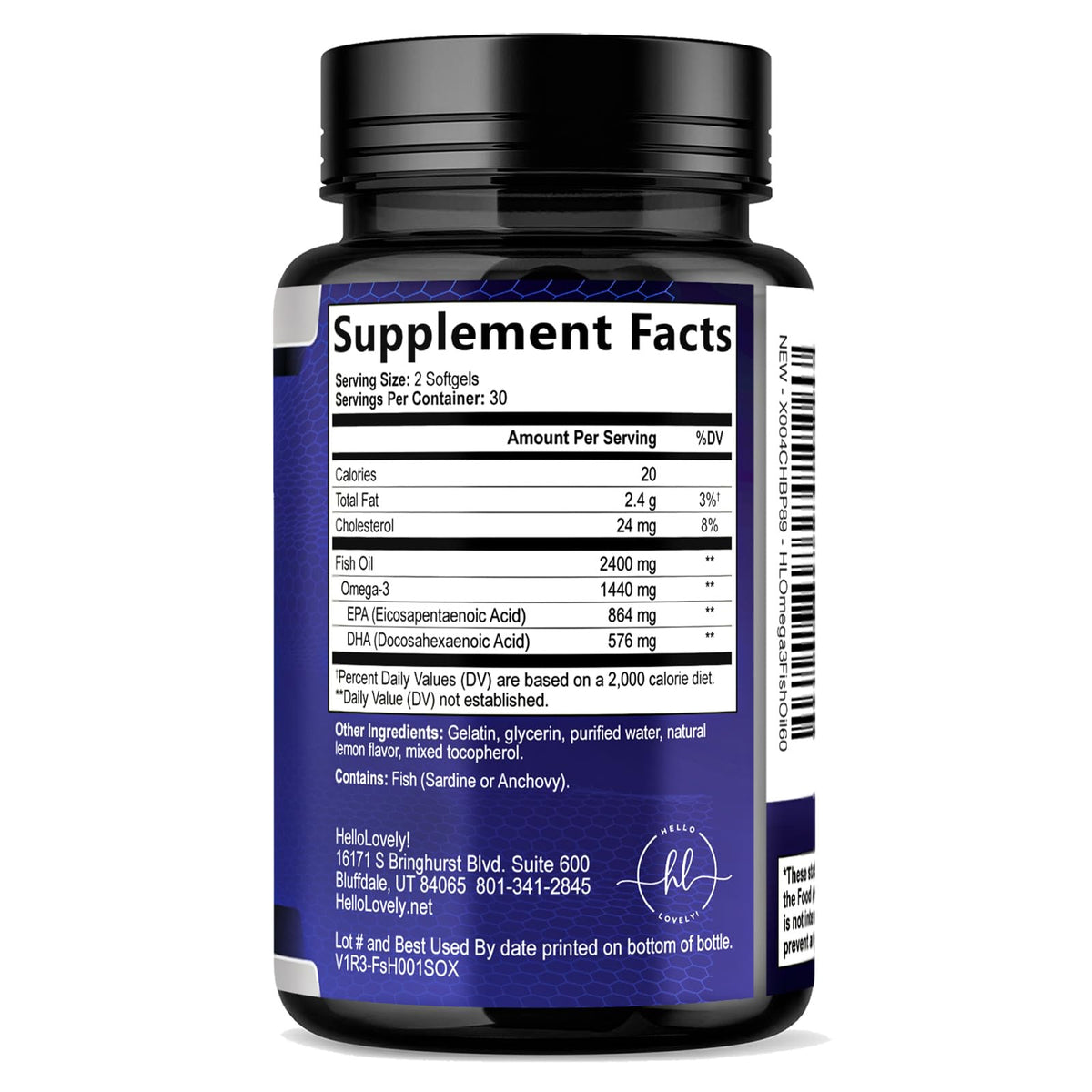 2400mg Omega 3 Fish Oil Softgels Y5093