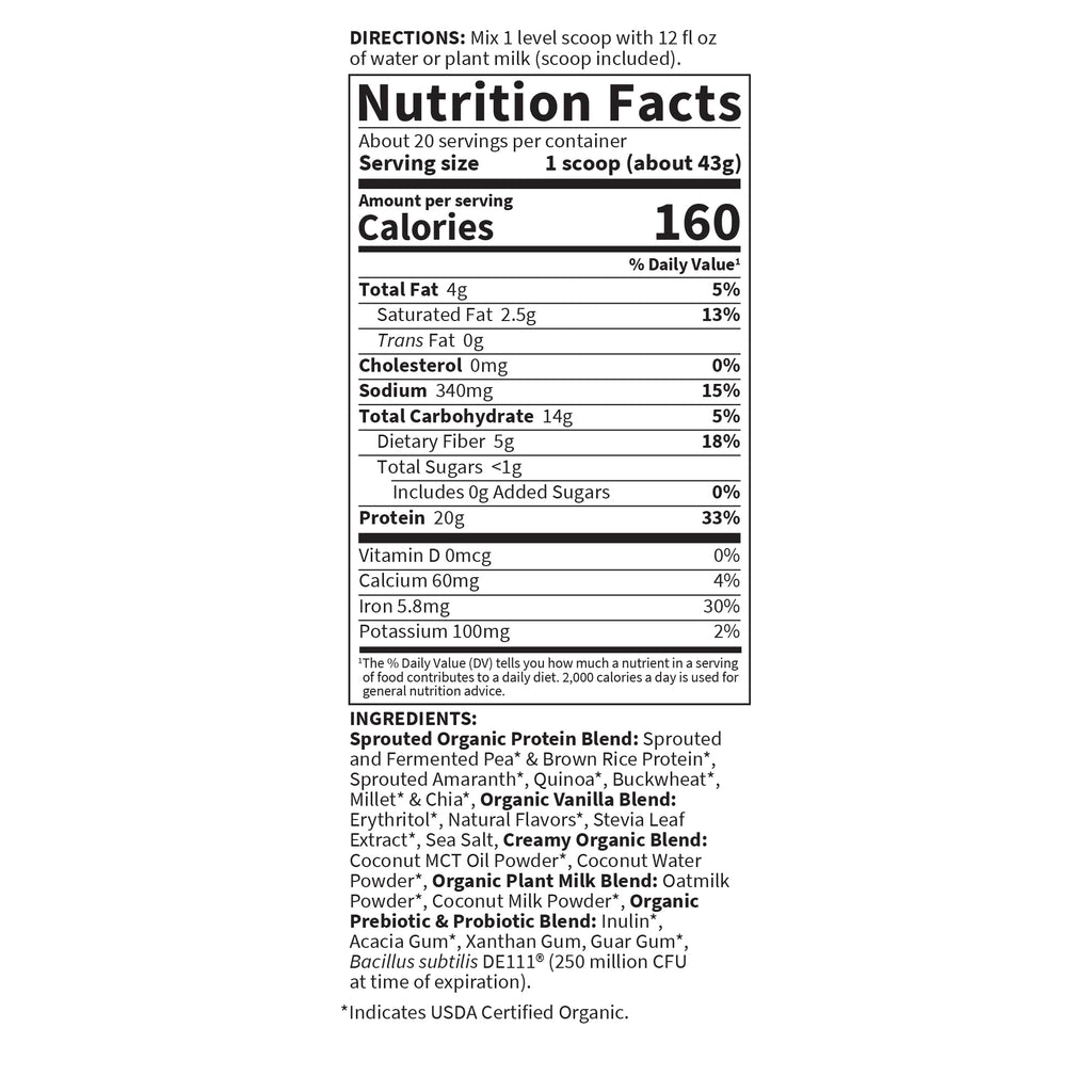 Vanilla Cookie Plant Protein Powder E522
