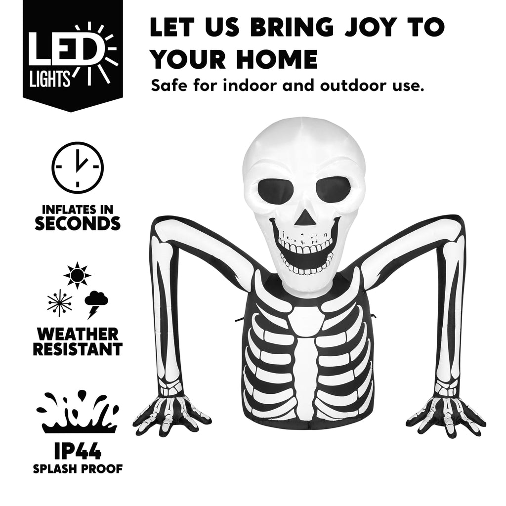 5.5 FT Long Inflatable Skeleton Outdoor Decoration with LEDs S734