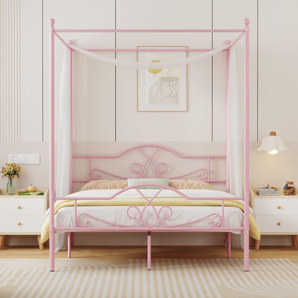 Full Size Canopy Bed Frame with 4 Posters T27681