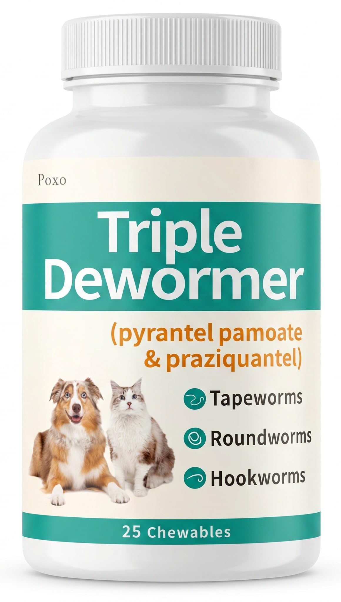 Dewormer for Dogs & Cats, 25 Chewable T708271
