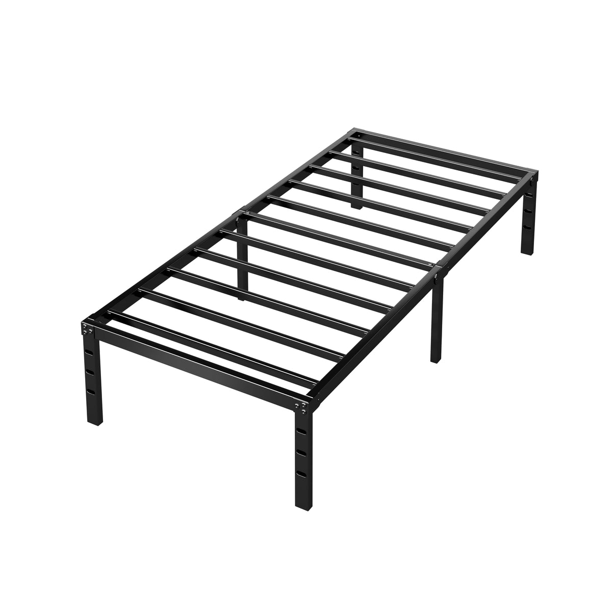 14 Inch Tall Black Metal Platform Twin Size Bed Frame C9389