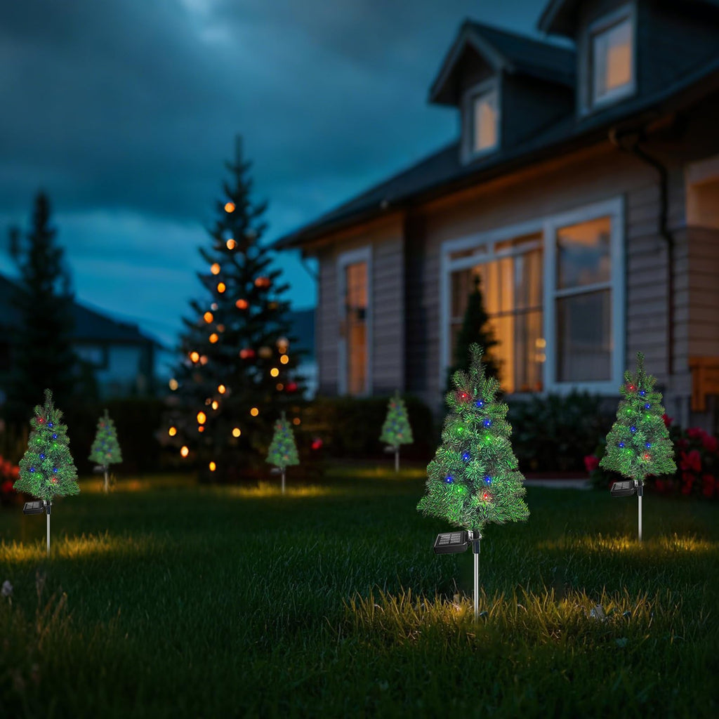 Solar Christmas Tree Garden Stake Lights Outdoor Waterproof V2528