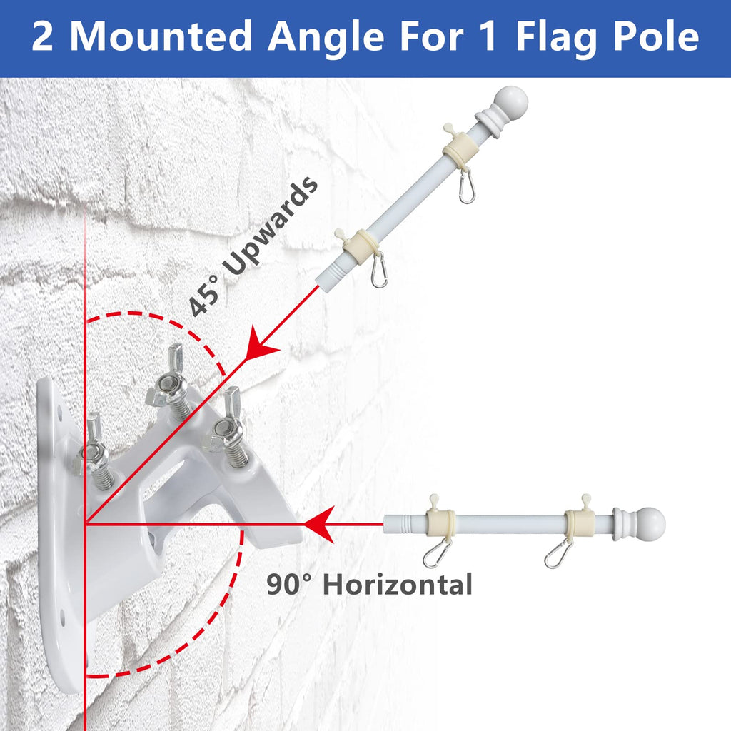 White 5-6ft Tangle Free Metal Flag Pole Kit D97726