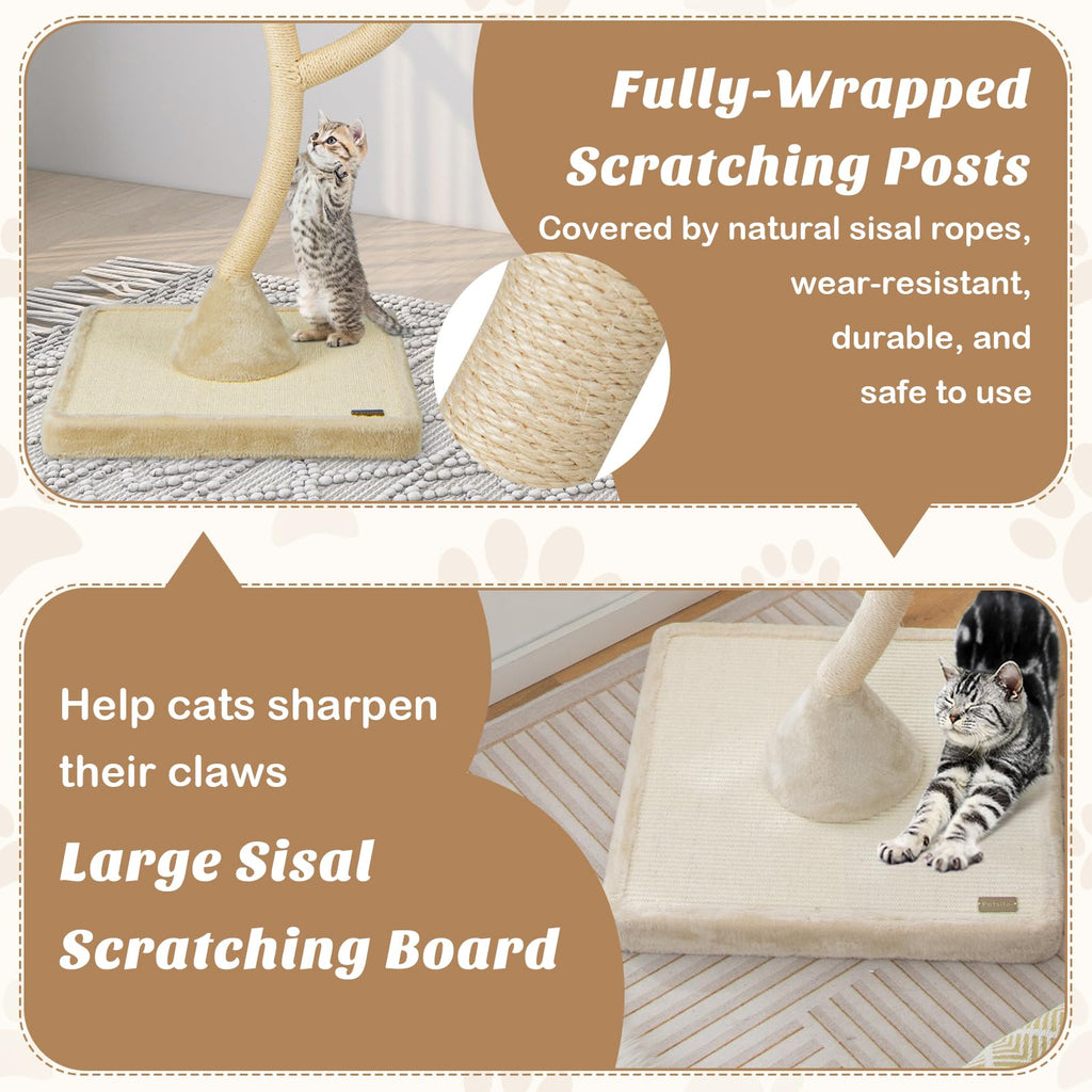 70" Tall Cat Tree with Scratching Posts and Board Q650