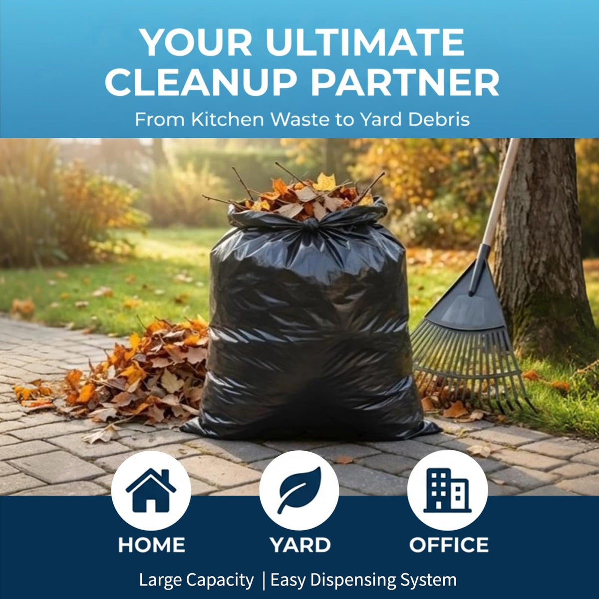 55-60 Gallon Heavy Duty Trash Bags, 2.1 Mil, 100 Count N25060