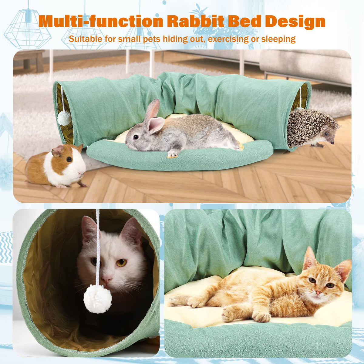 Collapsible Bunny Tunnel Bed with Mat P5437