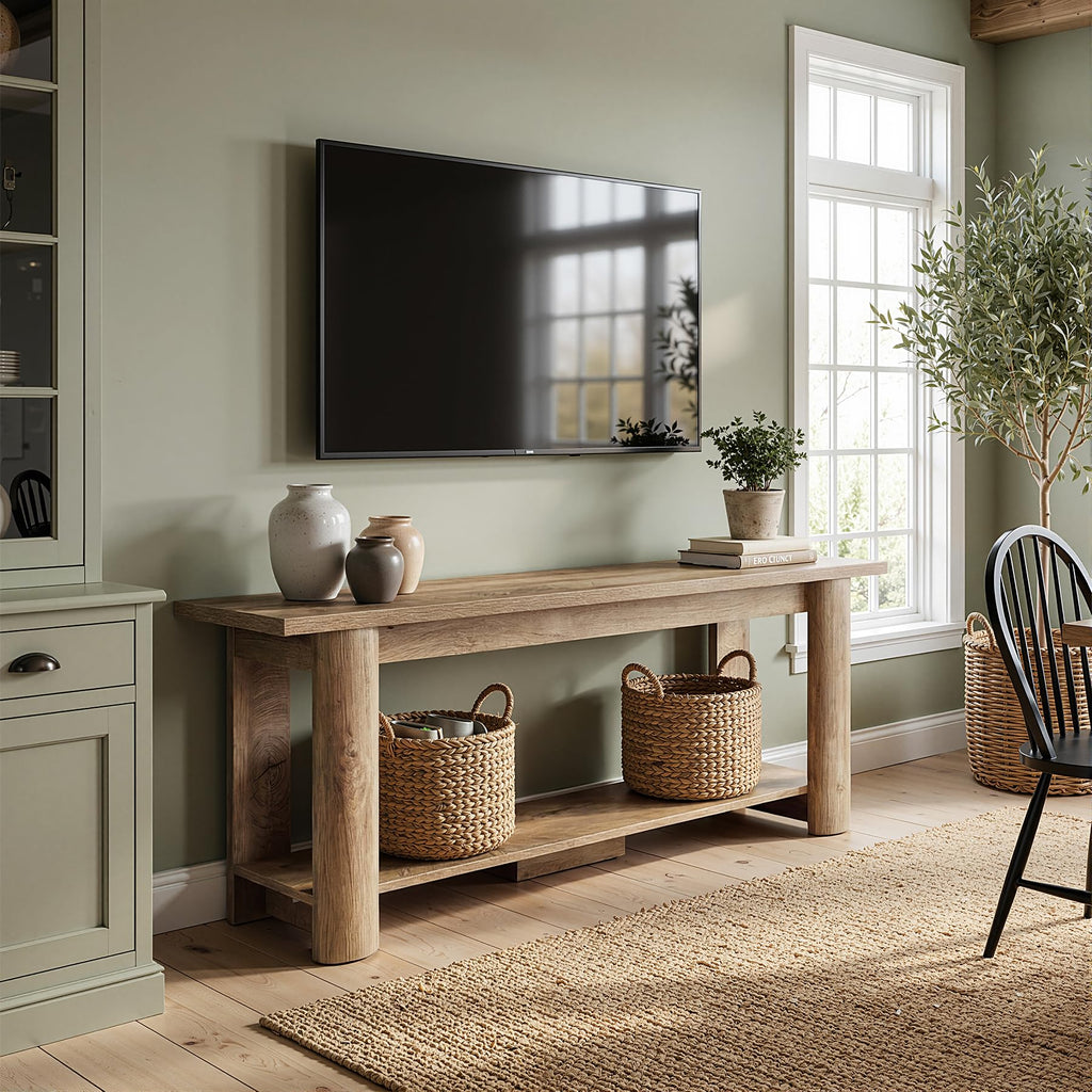 65 Inch Rustic Brown TV Stand W96273