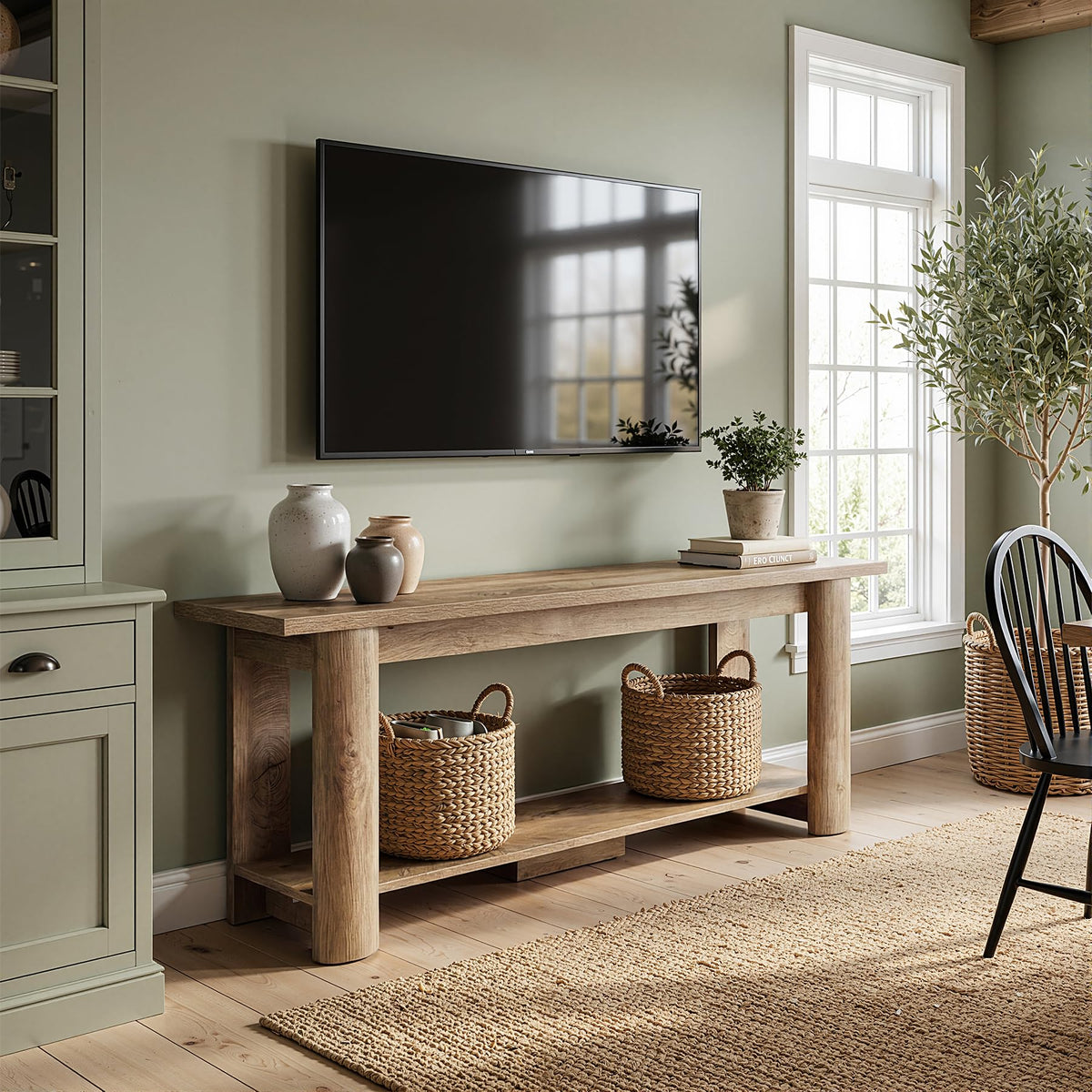65 Inch Rustic Brown TV Stand W96273