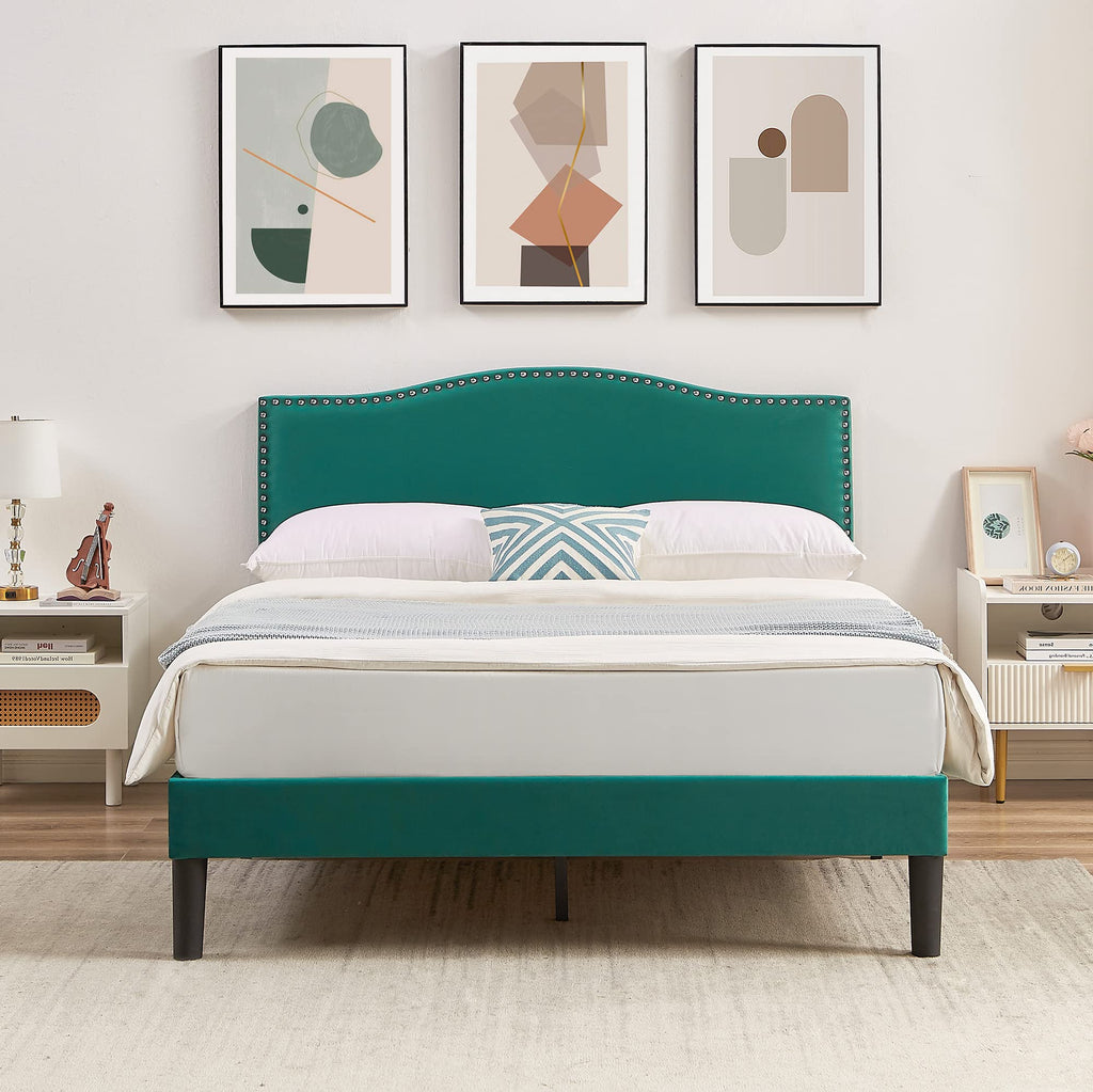Full Platform Bed Frame with Adjustable Upholstered Headboard N10578