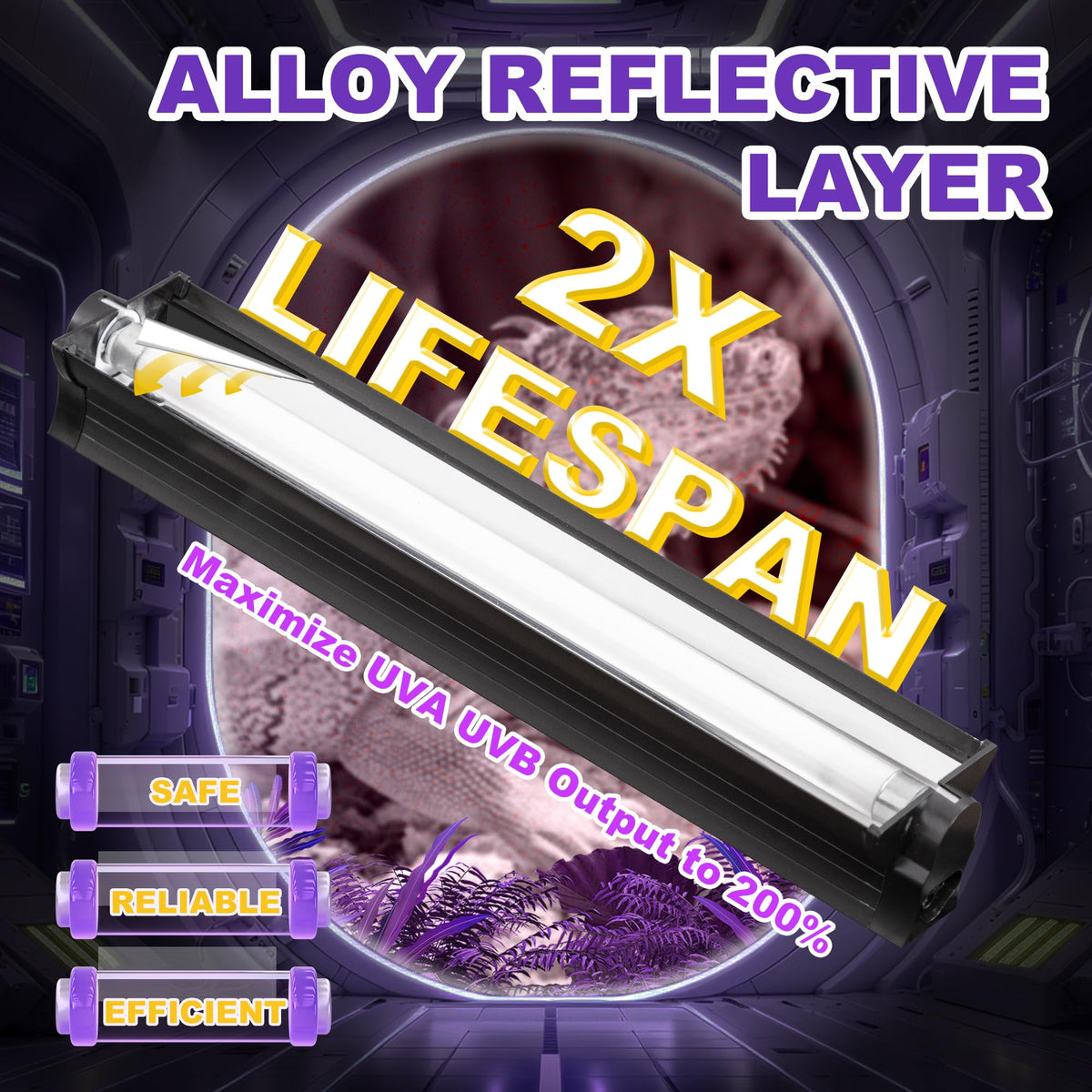 8W 5.0 UVB Reptile Light Fixture C643