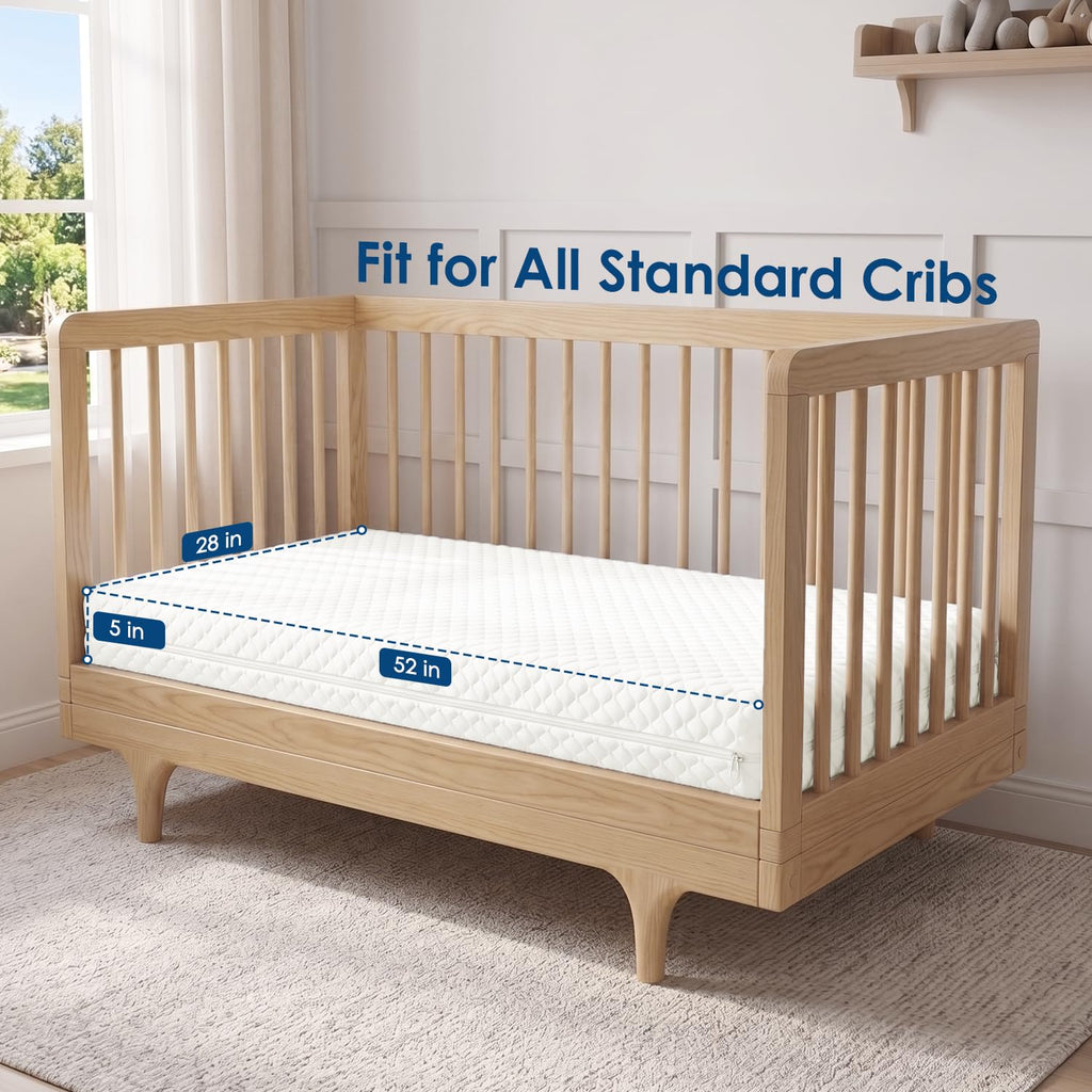 Crib Mattress, Dual Sided Memory Foam Toddler Bed Mattress D190