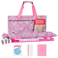 American Mahjong Game Set, 166 Pink Tiles, 4 All-in-One Color Rack/Pushers & Drawstring Bag W3149