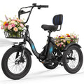 Electric Tricycle for Adults, 1200W Folding E-Trike, 48V 13Ah Battery, 18" Fat Tire 3-Wheel Electric Bike O791526