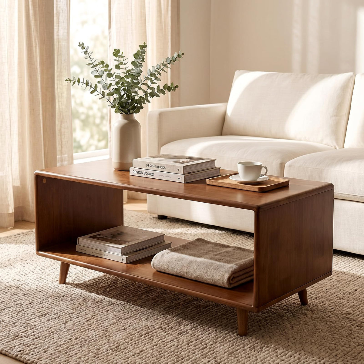 39" Rectangular Solid Wood Coffee Table P144