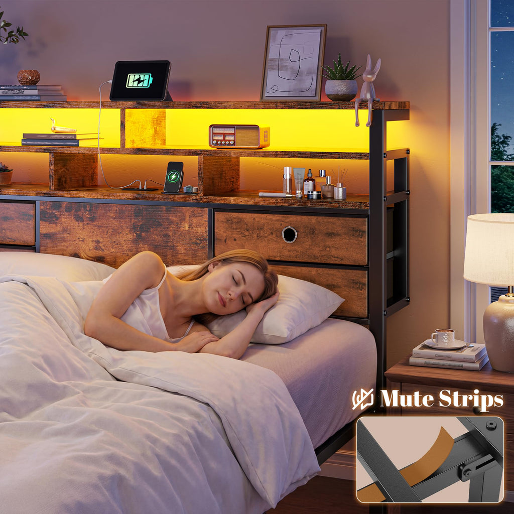 Queen Bed Frame with 4 Drawers I257