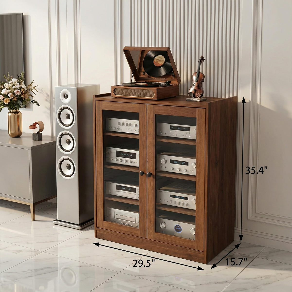 Audio Stereo Cabinet with Glass Doors D45731