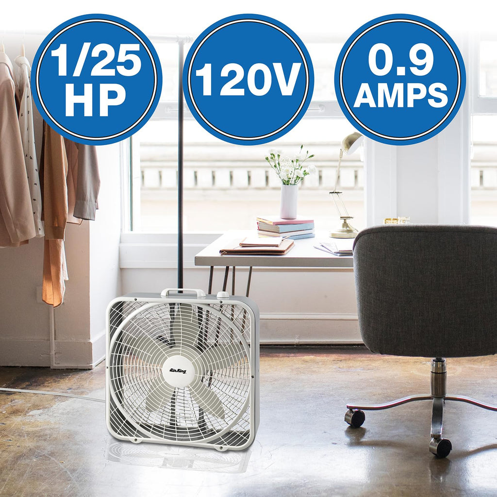 20-Inch 3-Speed Box Fan, White B24804