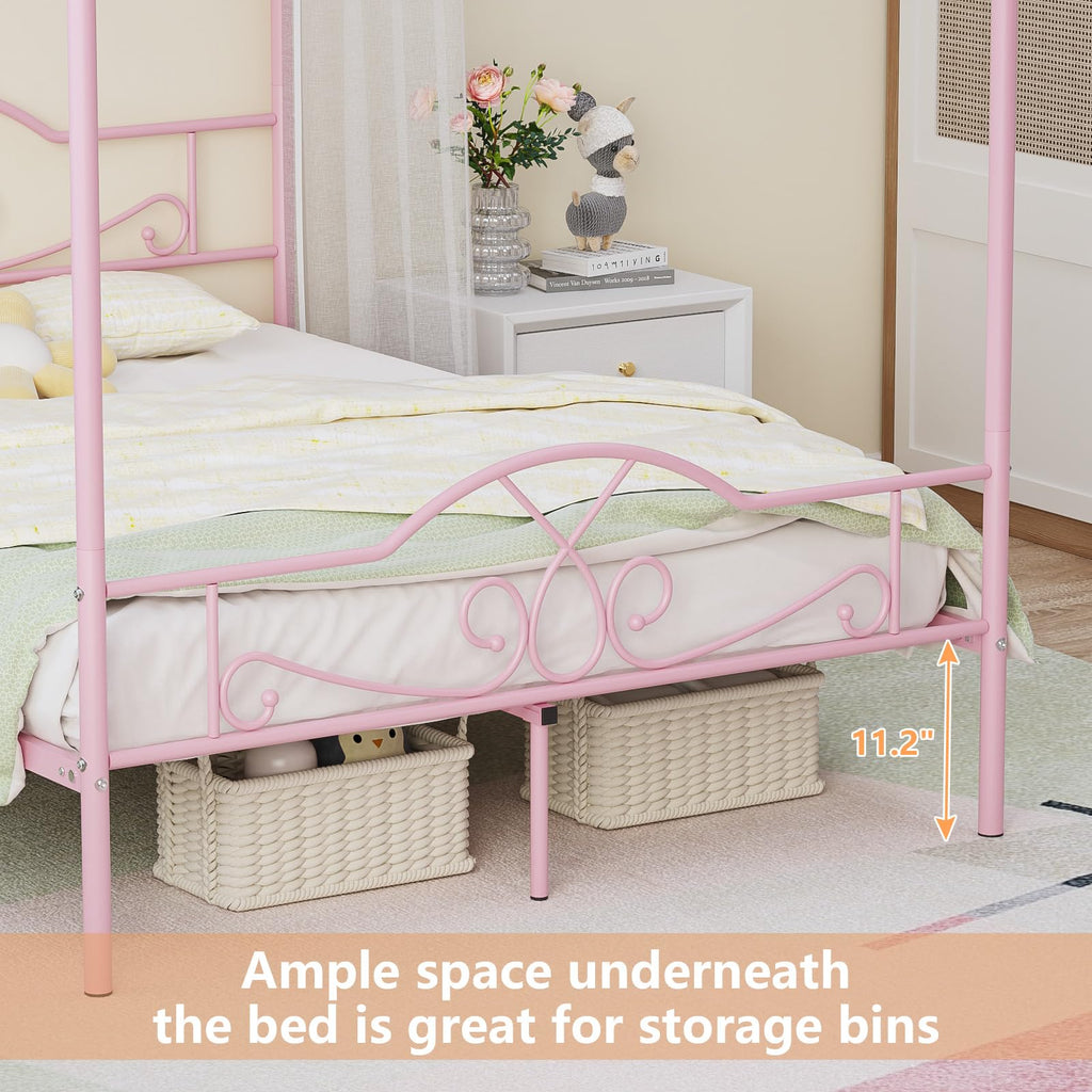 Full Size Canopy Bed Frame with 4 Posters T27681