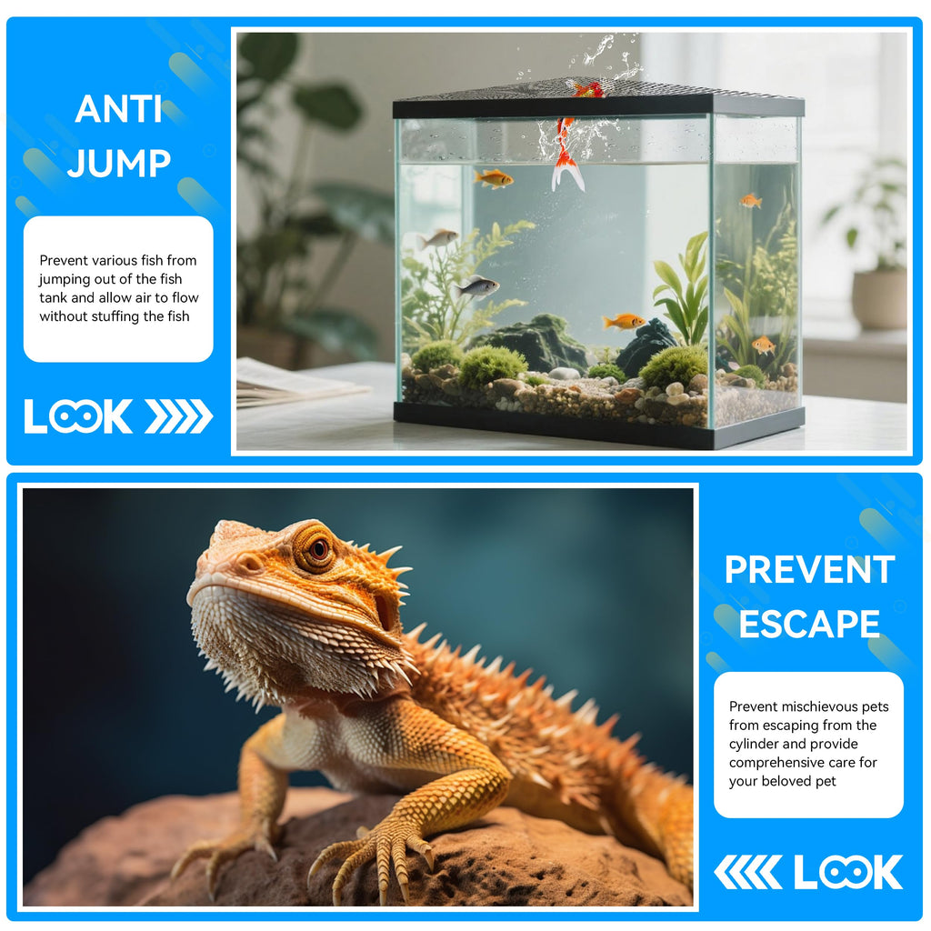 Magnetic Aquarium Lid Anti-Jumping Mesh Fish Tank Cover K2837