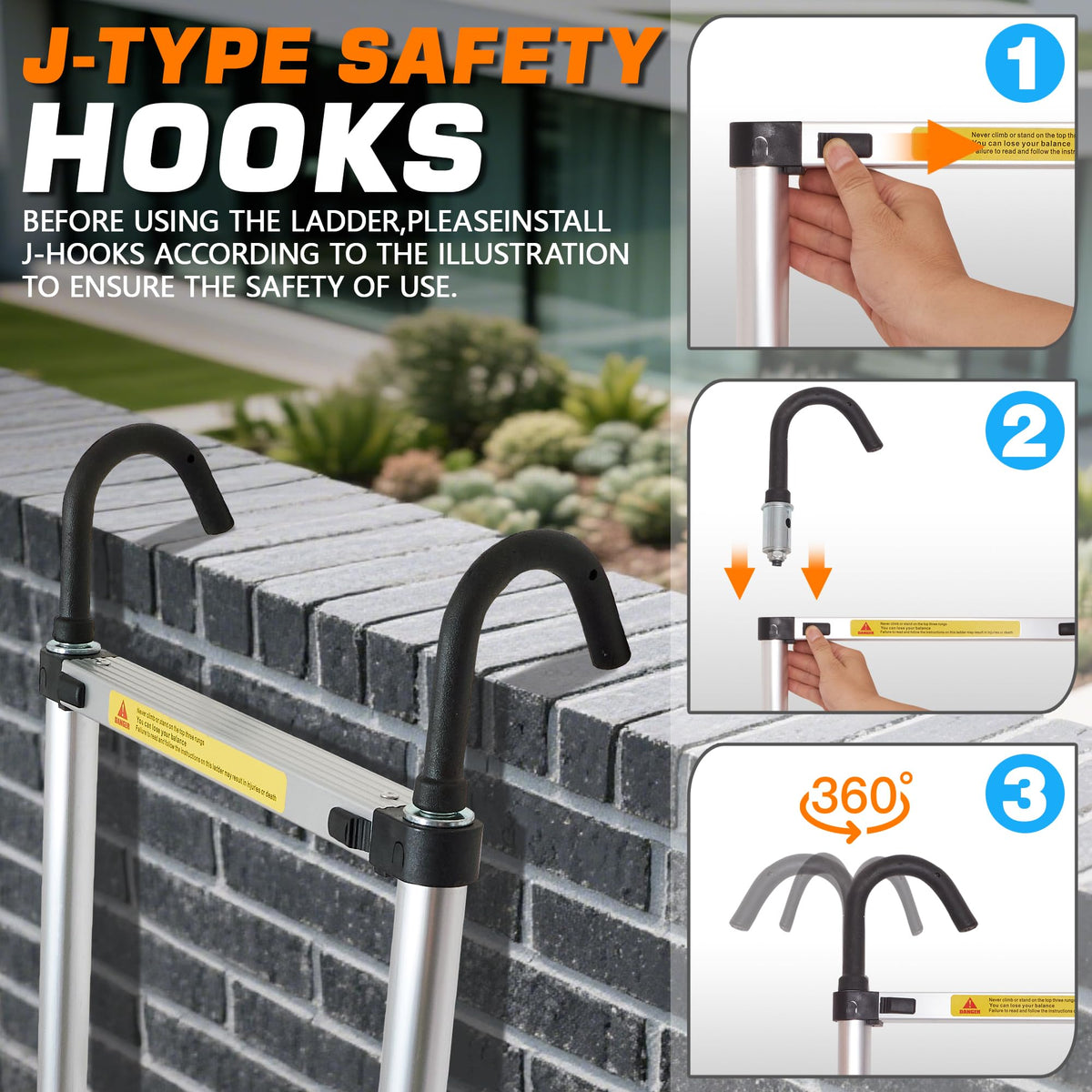 10.5FT Aluminum Telescoping Ladder J8467
