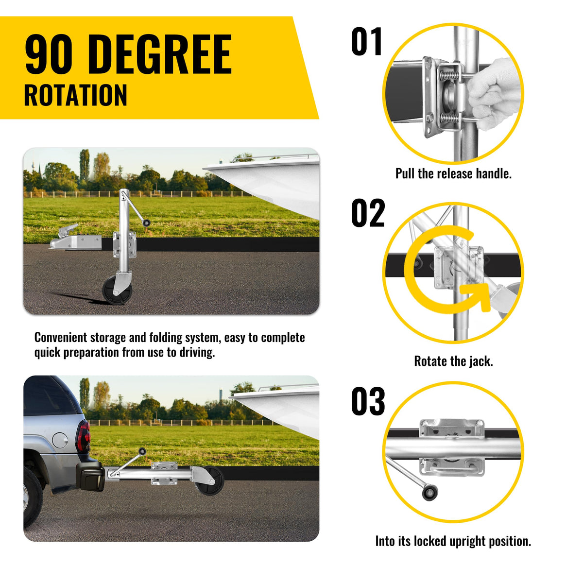 10" 1,000 lb Capacity Trailer Jack with Wheel N428