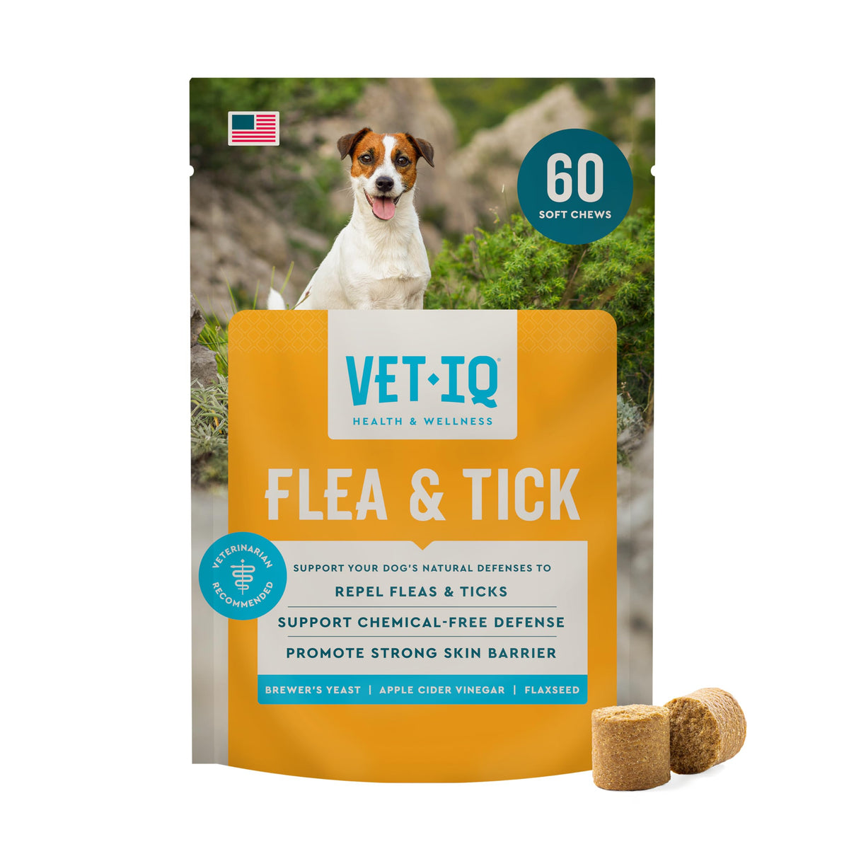Chemical-Free Soft Chews Flea & Tick Support Dogs 60-Count F323