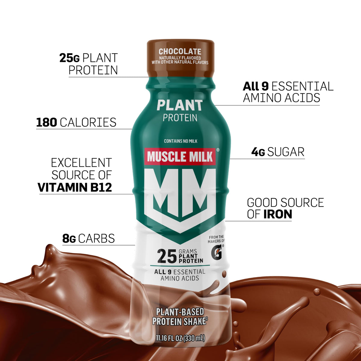Plant Based Protein Shake Chocolate 11.16 Fl Oz Pack of 12 A7905