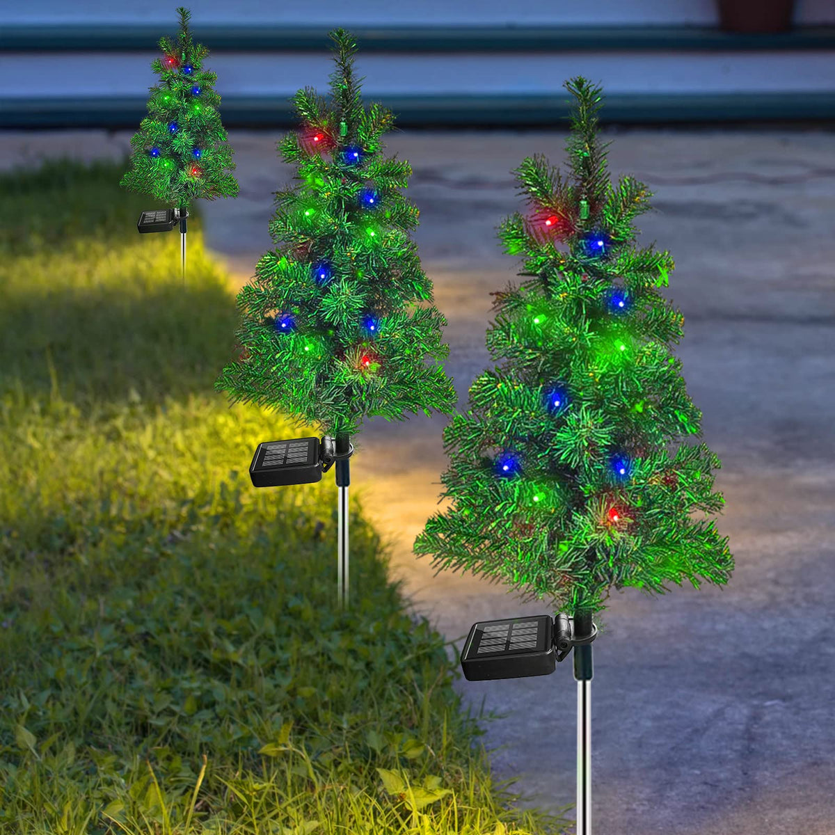 Solar Christmas Tree Garden Stake Lights Outdoor Waterproof V2528