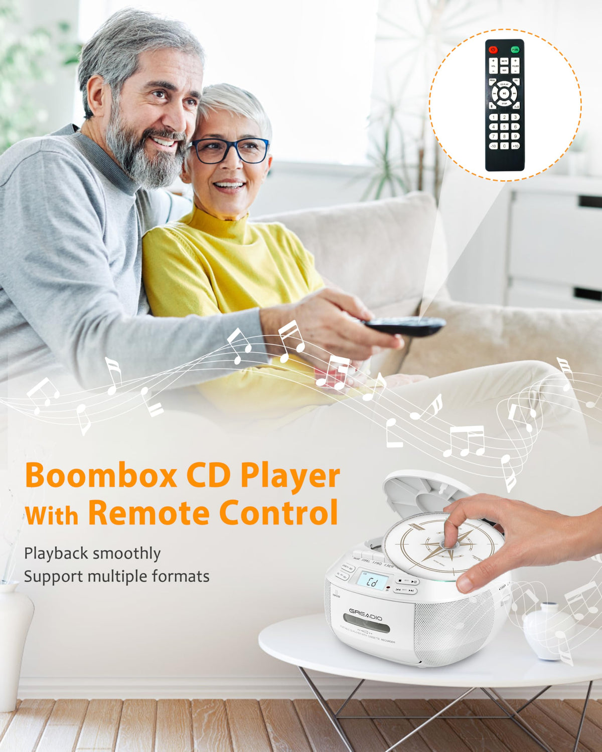 CD Player Boombox Cassette Player Combo with Bluetooth, AM/FM Radio X515