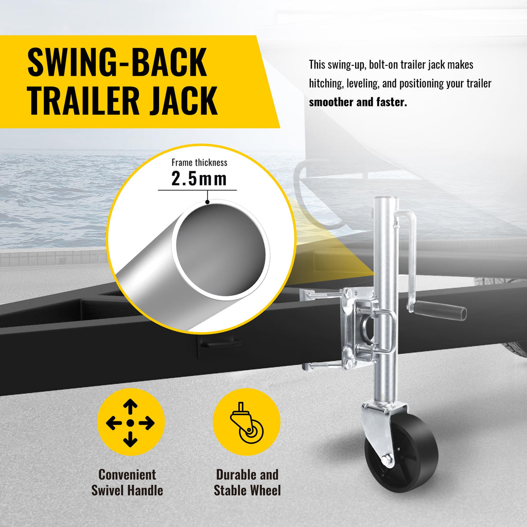 10" 1,000 lb Capacity Trailer Jack with Wheel N428