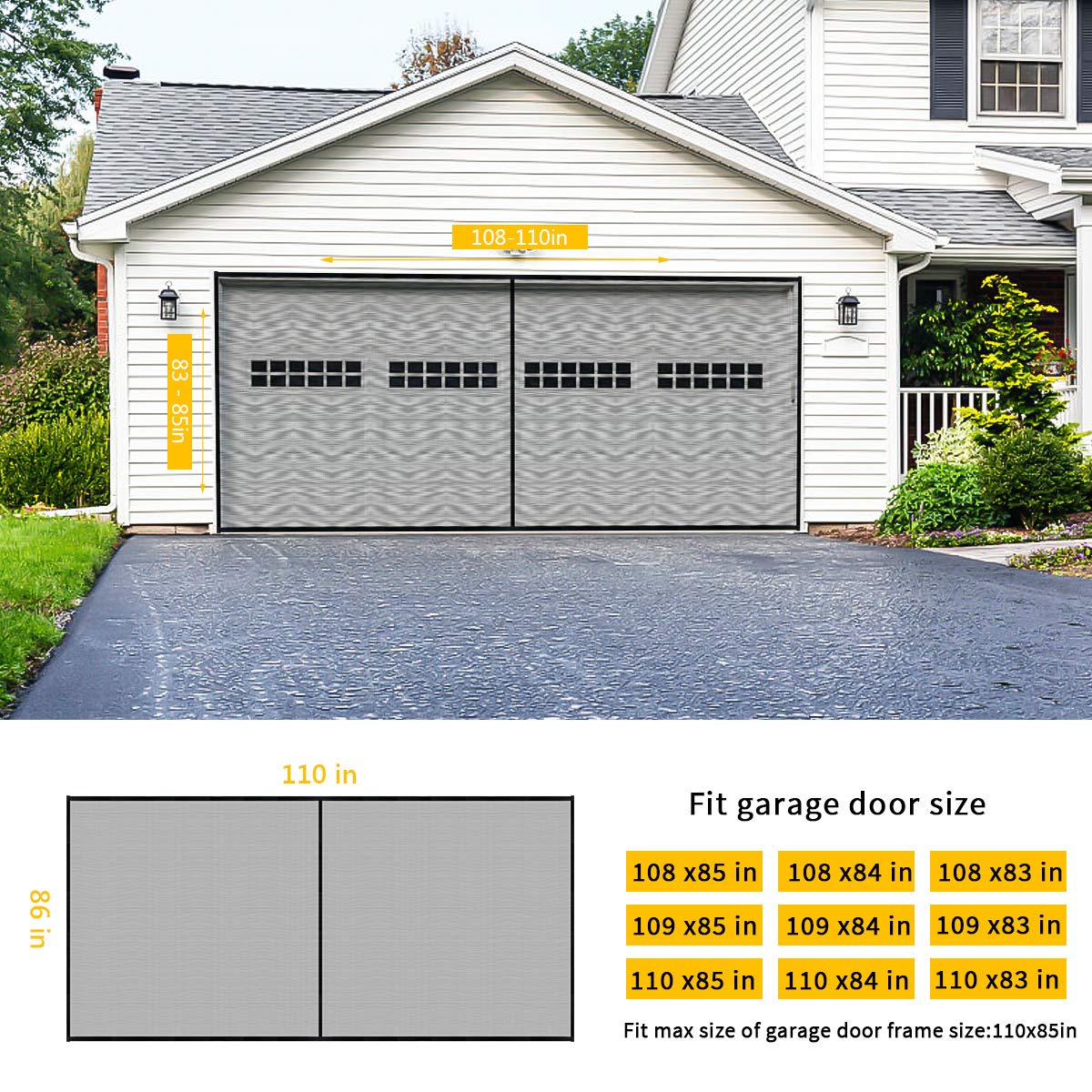 9x7FT Fiberglass Magnetic Garage Door Screen I290