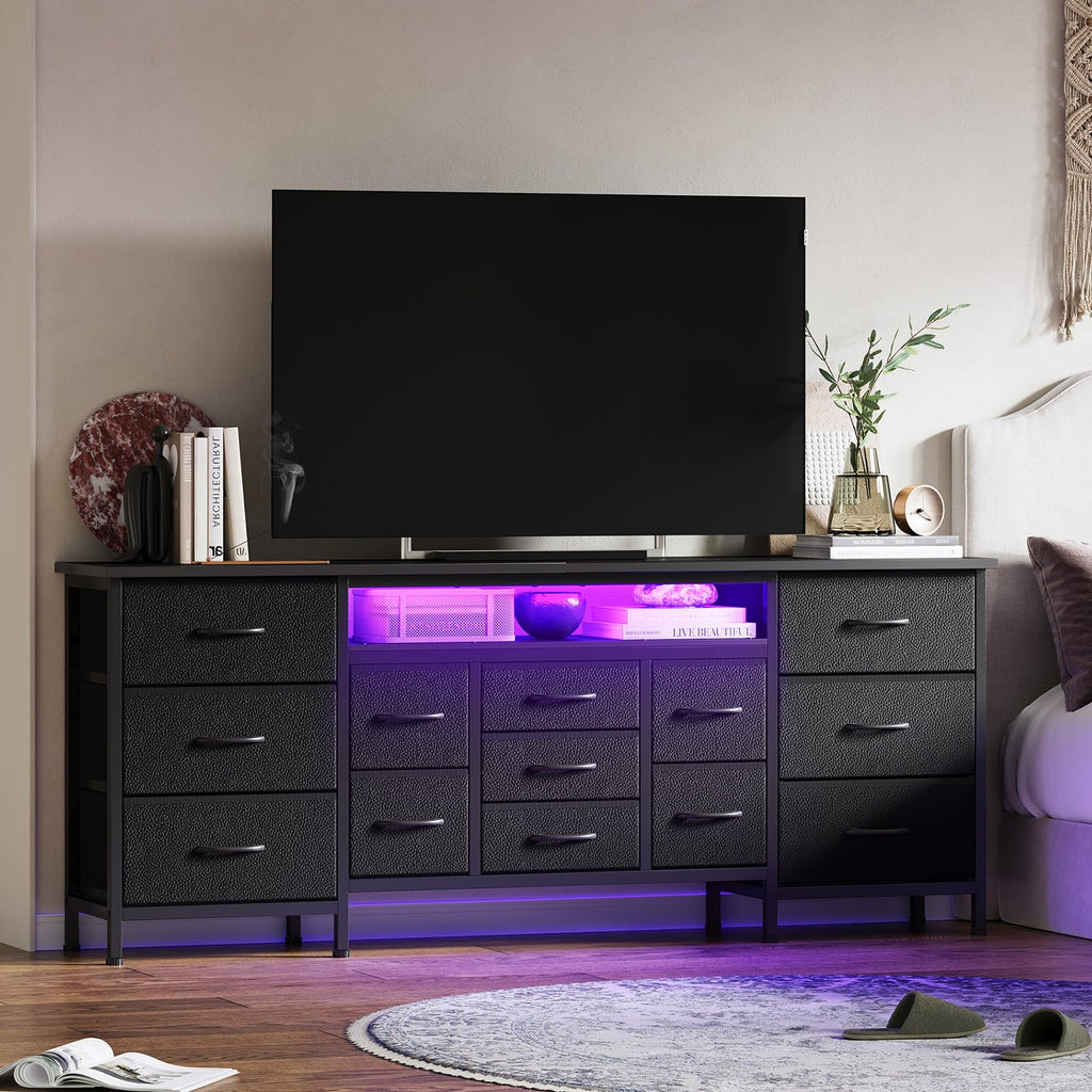 70 Inch Dresser TV Stand with Drawers and Outlet M383569