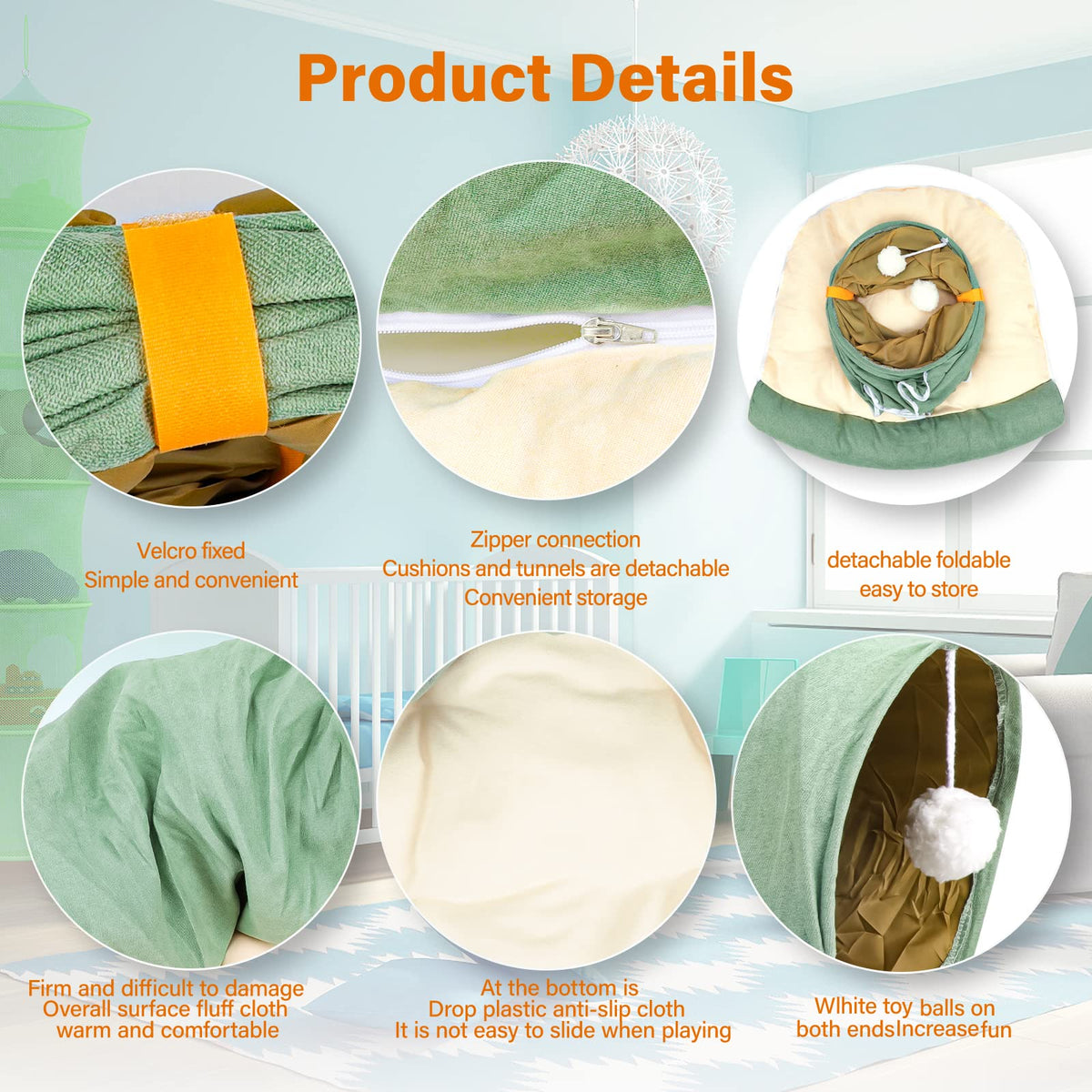 Collapsible Bunny Tunnel Bed with Mat P5437