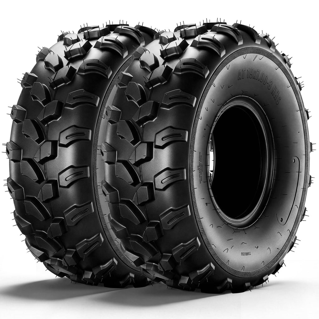 Set of 2 19x7-8 6 Ply Tubeless ATV Tires B4143