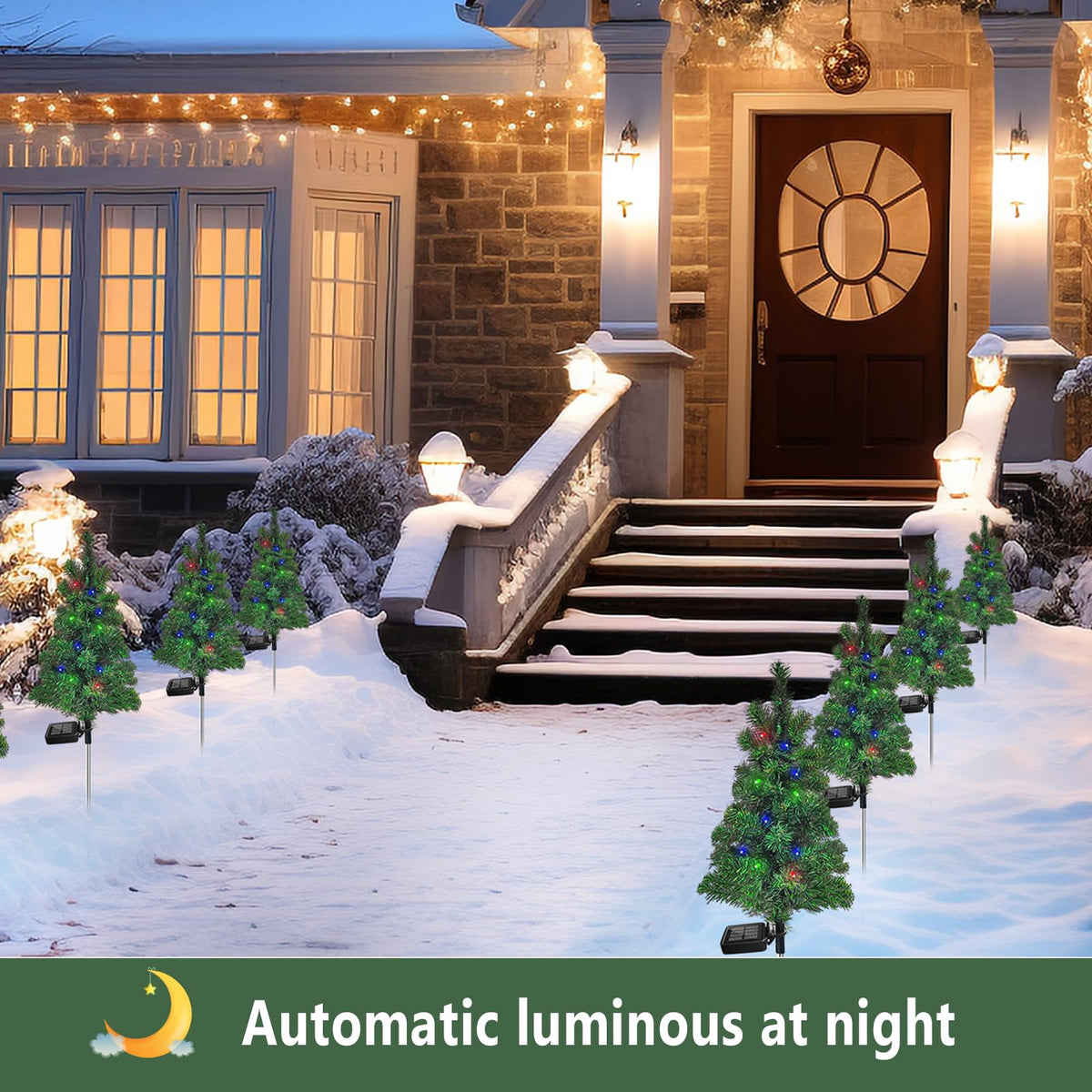Solar Christmas Tree Garden Stake Lights Outdoor Waterproof V2528