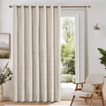 Beige Floral Jacquard Blackout Curtains 100x84 B440