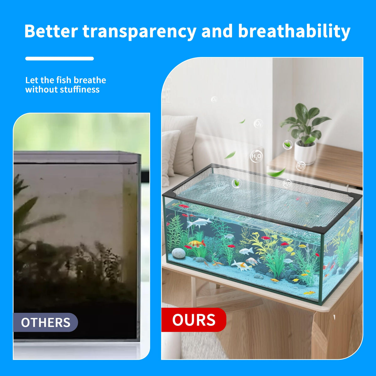 Magnetic Aquarium Lid Anti-Jumping Mesh Fish Tank Cover K2837