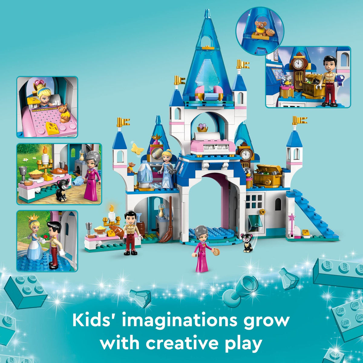Buildable Castle Toy with 3 Mini Dolls D467544