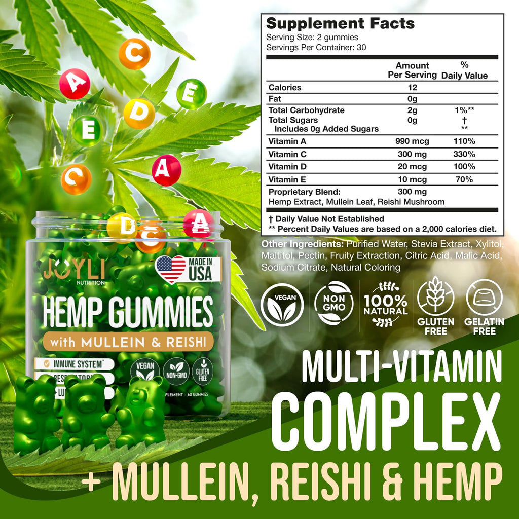 Sugar-Free Vegan Gummies with Mullein Leaf & Reishi Mushroom W76576