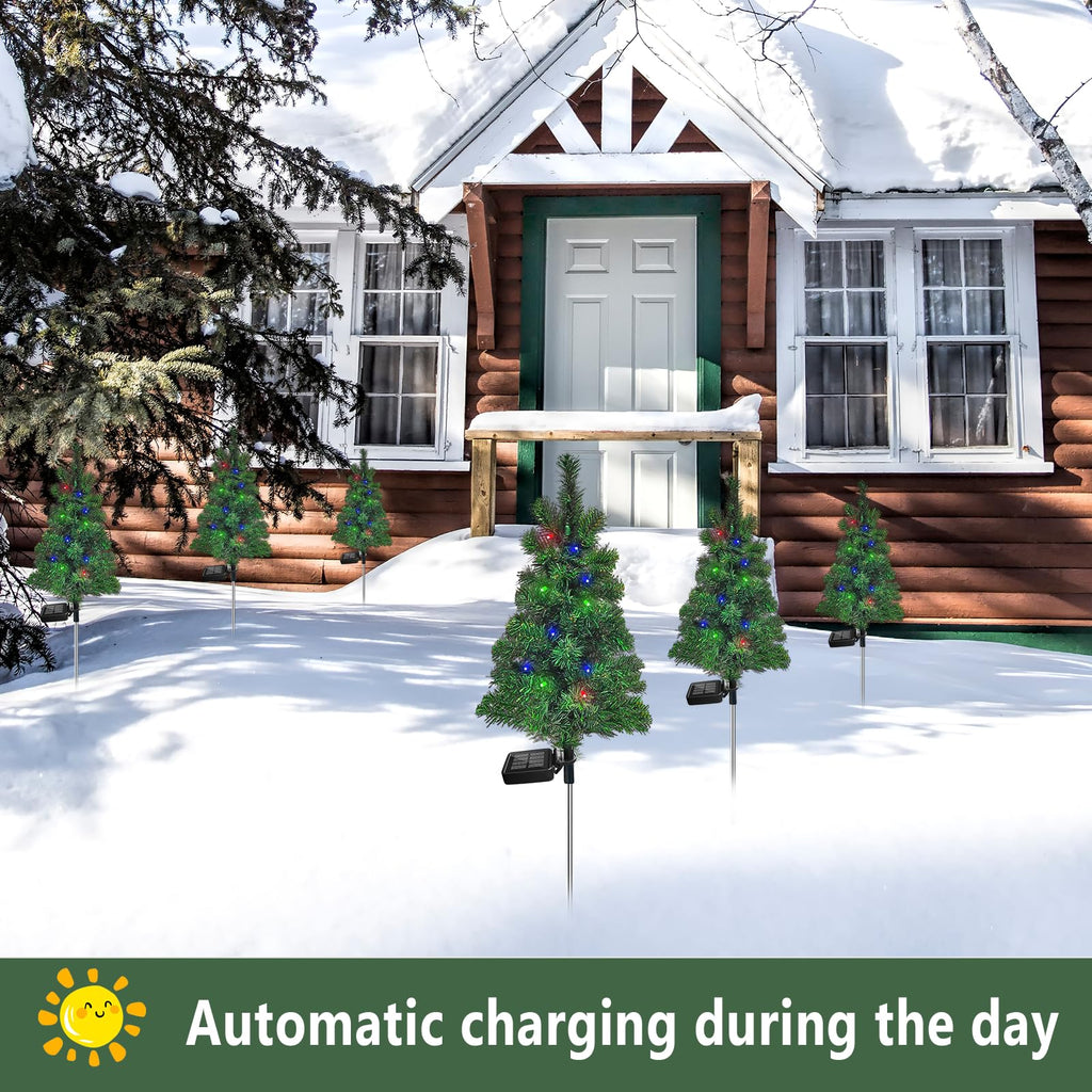 Solar Christmas Tree Garden Stake Lights Outdoor Waterproof V2528