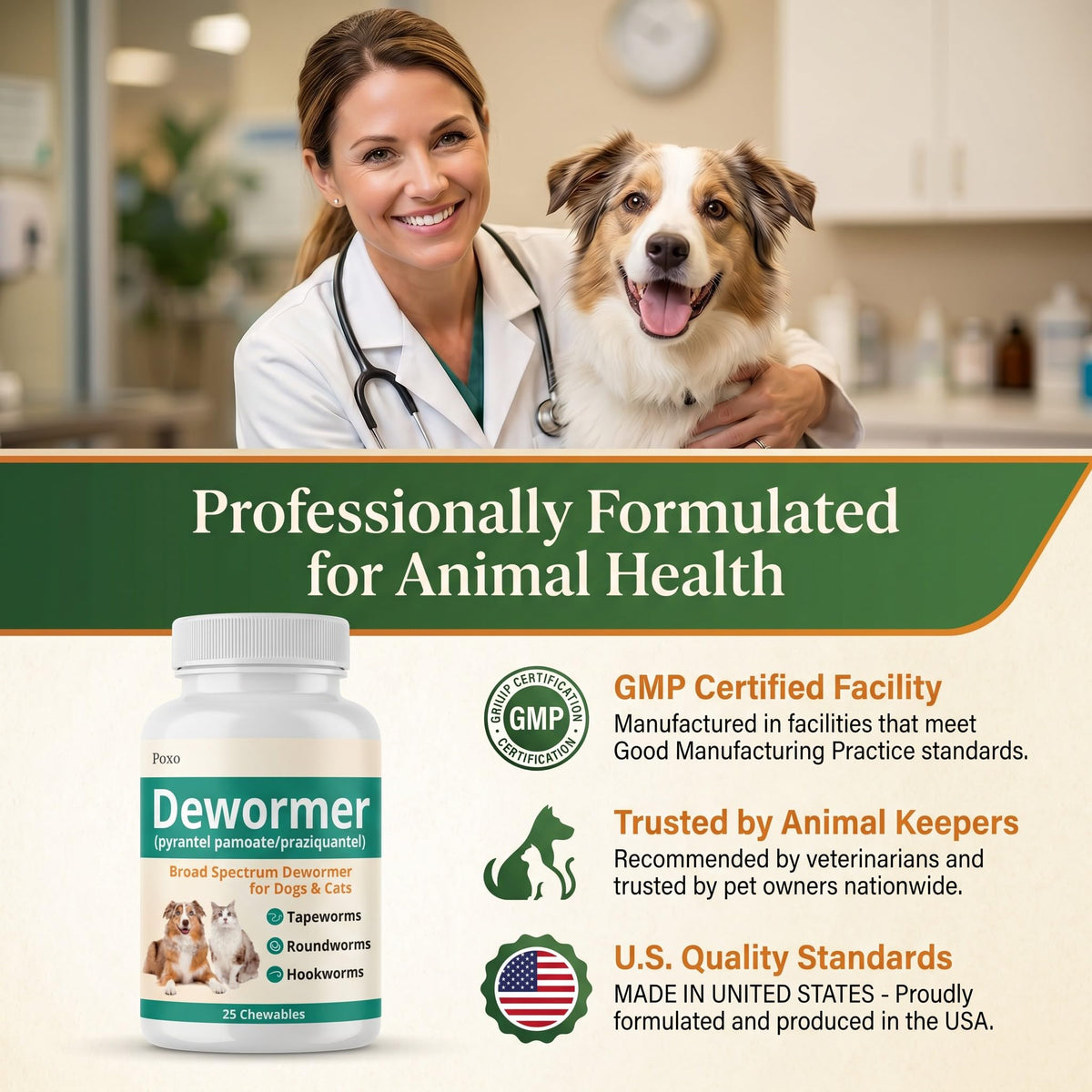 Dewormer for Dogs & Cats, 25 Chewable T708271