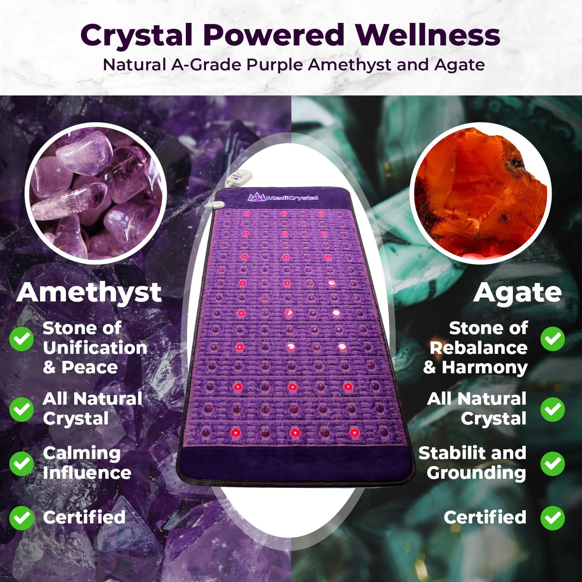 Far Infrared Amethyst Heating Pad Mini 32" L x 20"W R525858