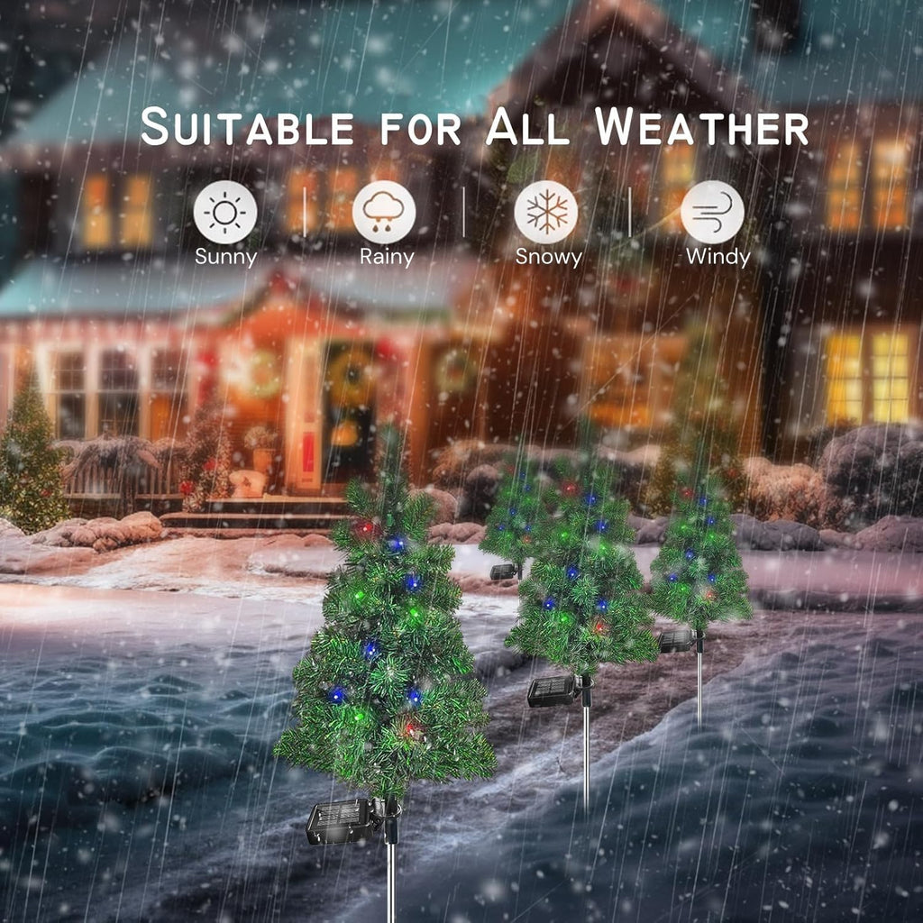 Solar Christmas Tree Garden Stake Lights Outdoor Waterproof V2528