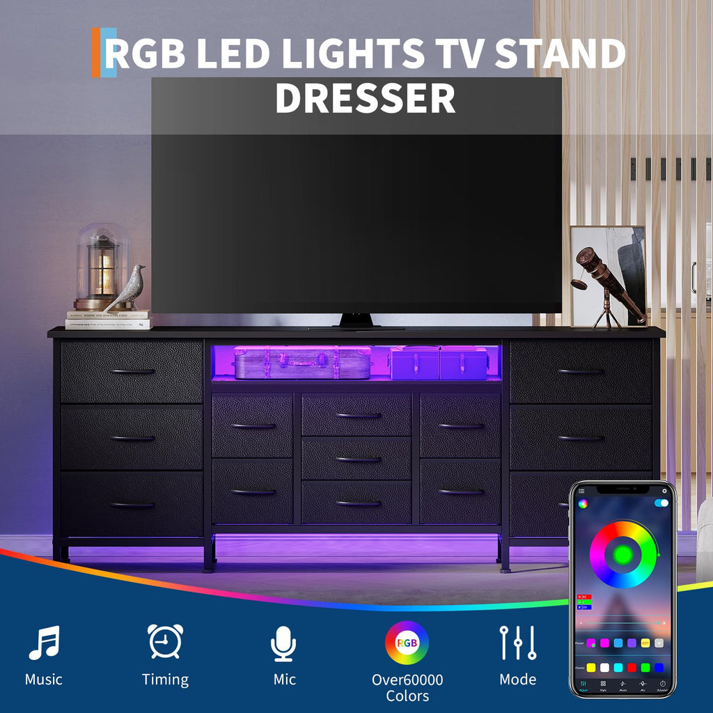 70 Inch Dresser TV Stand with Drawers and Outlet M383569