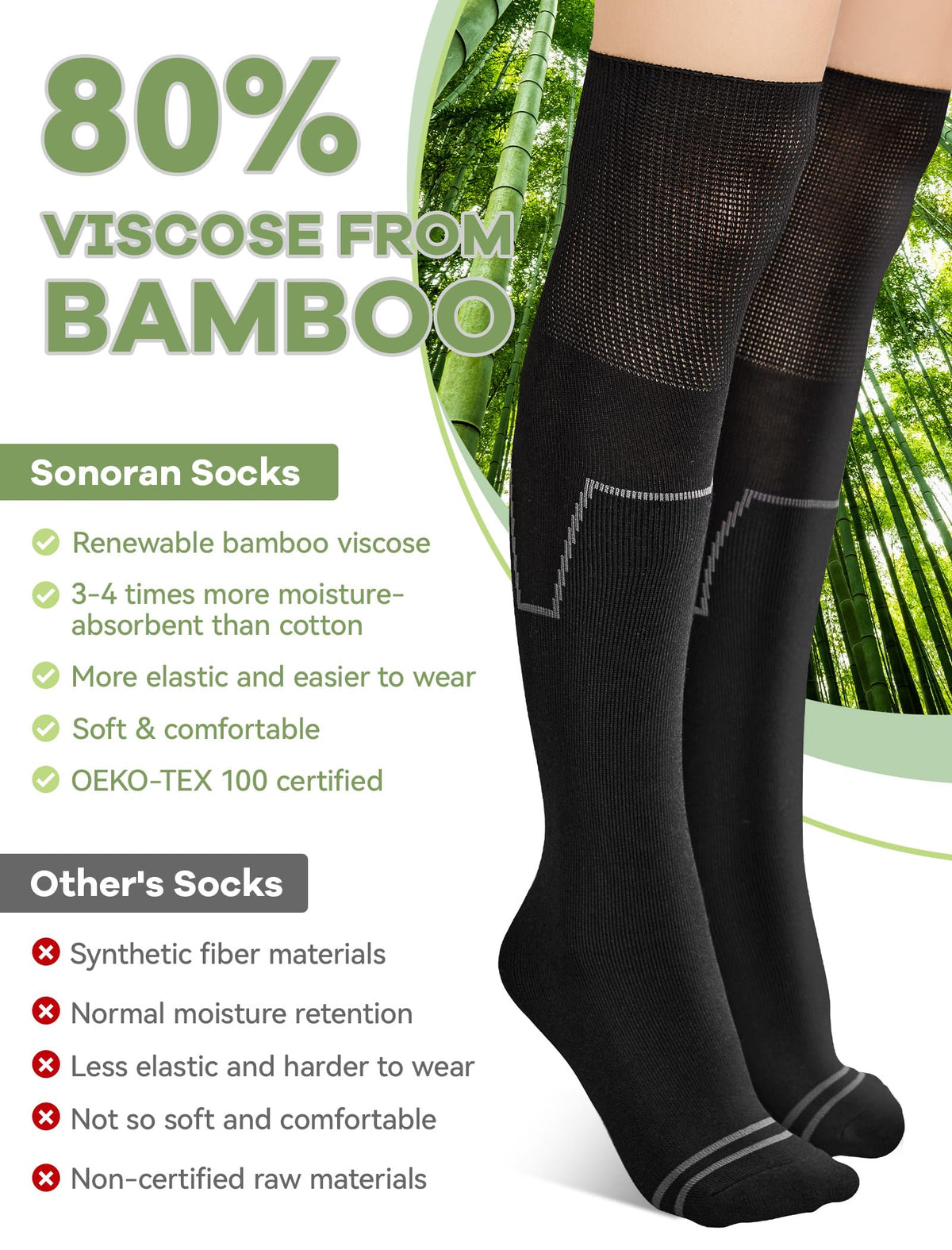 Bamboo Viscose Lightweight Socks 2 Pairs V924714