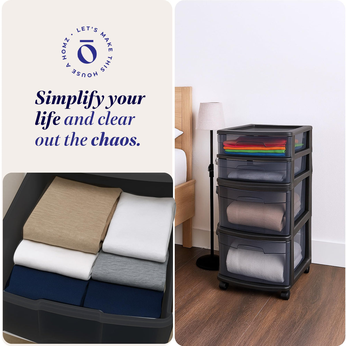 4-Tier Storage Cart with Removable Wheels U352213