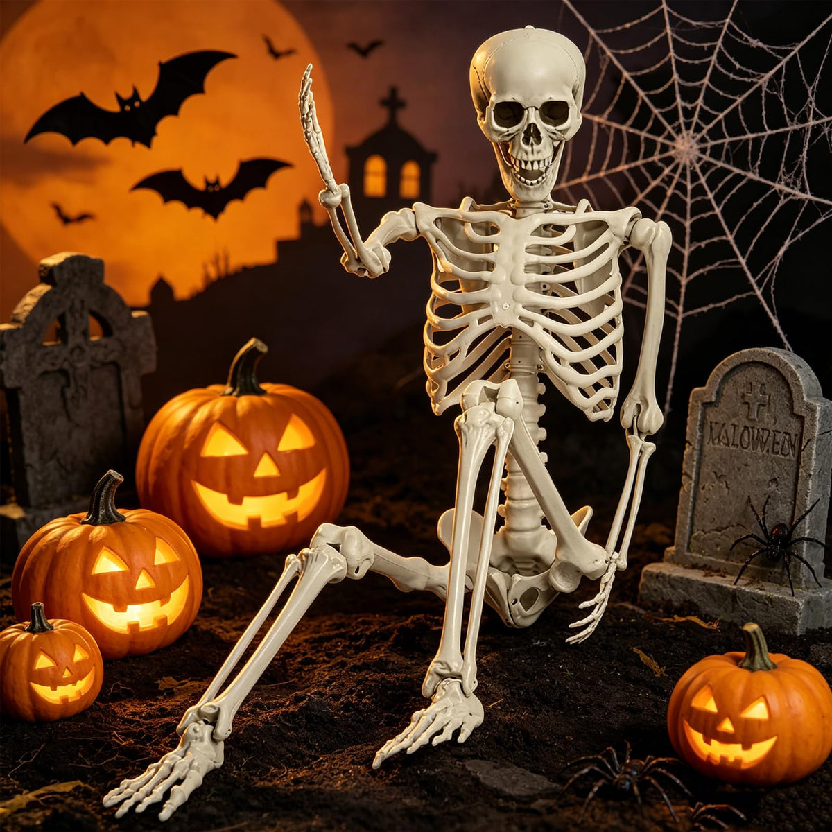 5.4FT Life Size Skeleton with Movable Joints Z3662
