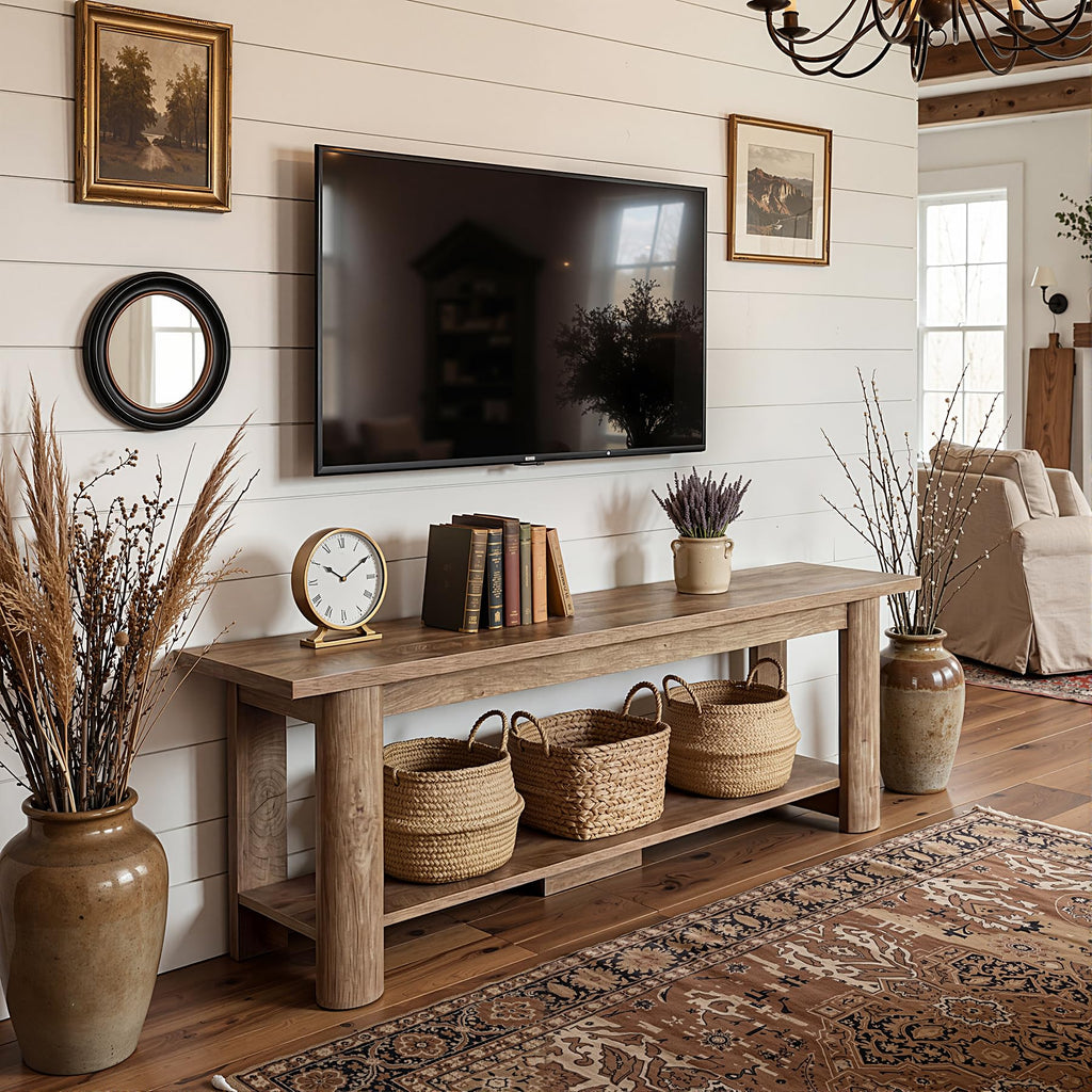 65 Inch Rustic Brown TV Stand W96273